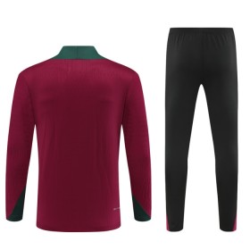 Barn Paris Saint-Germain Trainings Sweatshirt Kvarts-Dragkedja 2024-25 Röd